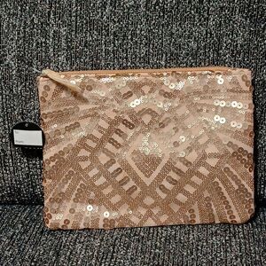 ALLEGRO Blush Pink Sequin Cosmetic Bag